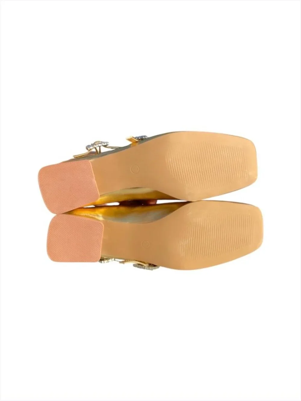 Women’s Gold Rhinestone Buckle Mary Jane Heels